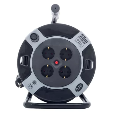   GAO 0010105463 kábeldob, 25 méter, 4 dugalj, max. 3000 W, 3x1.5 mm2, IP20, termo kapcsoló