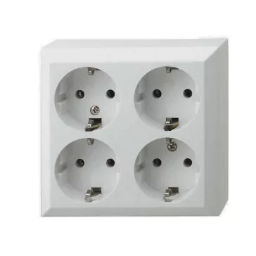   GAO 0313H Business Line IP20 4 férőhelyes földelt aljzat, 4 férőhelyes földelt csatlakozóaljzat, beltéri, 230 V~ / 50 Hz / 16 A, fehér