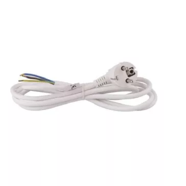   Szerelhető MT flexo kábel dugvillával, 3 m, HO5VV-F, 3x1,0 mm2, fehér
