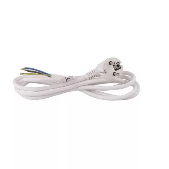 Szerelhető MT flexo kábel dugvillával, 3 m, HO5VV-F, 3x1,0 mm2, fehér Szerelhető MT flexo kábel dugvillával, 3 m, HO5VV-F, 3x1,0 mm2, fehér