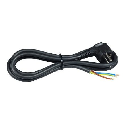 Szerelhető MT flexo kábel dugvillával, 3 m, HO5VV-F, 3x1,0 mm2, fekete