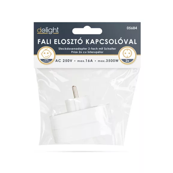 2 -es fali elosztó kapcsolóval 250 V • 16 A 2 -es fali elosztó kapcsolóval 250 V • 16 A