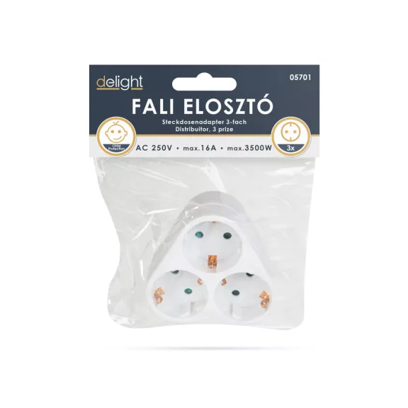 3-as fali elosztó - földelt 250 V • 16 A 3-as fali elosztó - földelt 250 V • 16 A