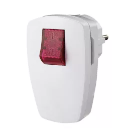   GAO 0795S földelt dugvilla világító kapcsolóval, max. 3680W, fehér