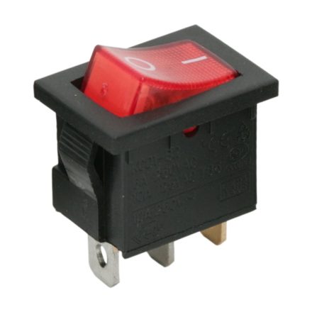 Billenő kapcsoló 1 áramkör 6A-250V OFF-ON piros világítással