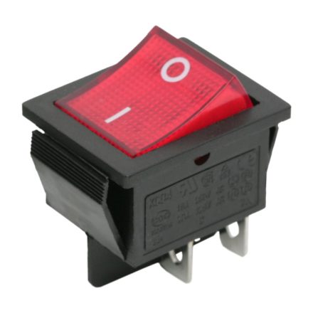 Billenő kapcsoló 2 áramkör 16 A - 250 V OFF - ON piros világítással