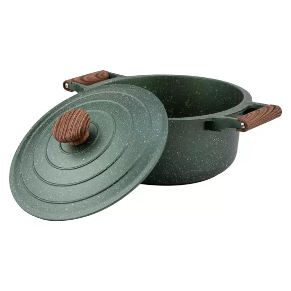 Nava 10-255-031 Ωmega tapadásmentes öntött alumínium lábas fedővel, kőbevonattal, 24 cm Nava 10-255-031 Ωmega tapadásmentes öntött alumínium lábas fedővel, kőbevonattal, 24 cm