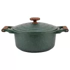 Nava 10-255-031 Ωmega tapadásmentes öntött alumínium lábas fedővel, kőbevonattal, 24 cm