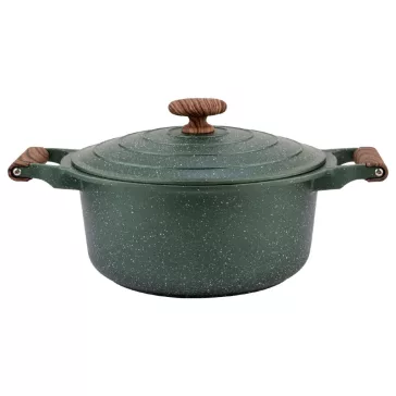   Nava 10-255-031 Ωmega tapadásmentes öntött alumínium lábas fedővel, kőbevonattal, 24 cm