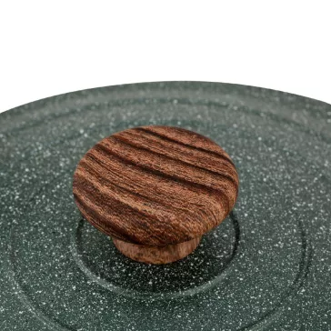   Nava 10-255-031 Ωmega tapadásmentes öntött alumínium lábas fedővel, kőbevonattal, 24 cm