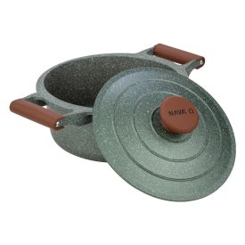   Nava 10-255-033 Ωmega tapadásmentes öntött alumínium lábas fedővel, kőbevonattal, 28 cm