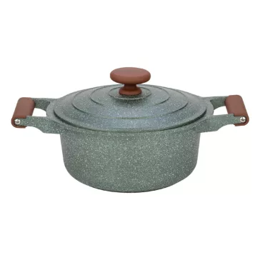   Nava 10-255-033 Ωmega tapadásmentes öntött alumínium lábas fedővel, kőbevonattal, 28 cm