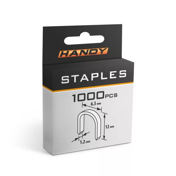 Tűzőkapocs - 1,2 x 6,3 x 12 mm - 1000 db Tűzőkapocs - 1,2 x 6,3 x 12 mm - 1000 db