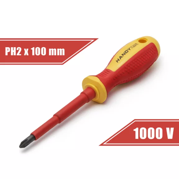 Csavarhúzó - PH2 x 6 x 100 mm - 1000V-ig szigetelt Csavarhúzó - PH2 x 6 x 100 mm - 1000V-ig szigetelt