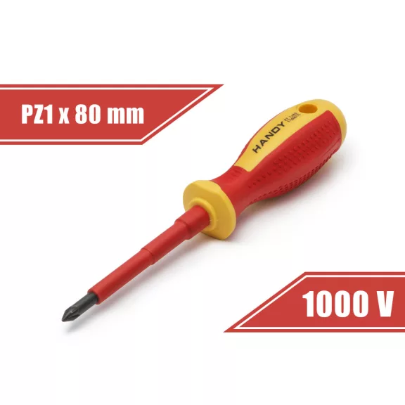 Csavarhúzó - PZ1 x 80 mm - 1000V-ig szigetelt Csavarhúzó - PZ1 x 80 mm - 1000V-ig szigetelt