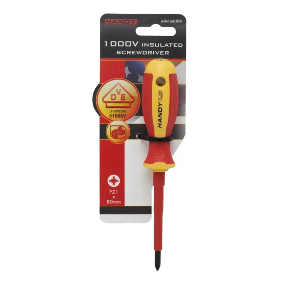 Csavarhúzó - PZ1 x 80 mm - 1000V-ig szigetelt Csavarhúzó - PZ1 x 80 mm - 1000V-ig szigetelt