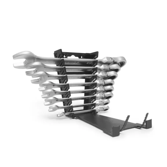 Racsnis csillag-villáskulcs készlet - 8,10,13,14,15,17,19, 21 mm - flexibilis fejjel Racsnis csillag-villáskulcs készlet - 8,10,13,14,15,17,19, 21 mm - flexibilis fejjel
