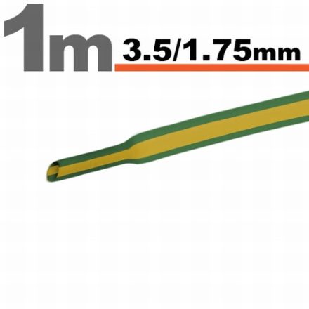 Zsugorcső Sárga-zöld - 3,5 / 1,75 mm