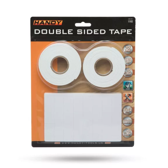Kétoldalas habragasztó szett 2 m x 18mm - 2 db 2 x 64 db 18 x 12mm Kétoldalas habragasztó szett 2 m x 18mm - 2 db 2 x 64 db 18 x 12mm
