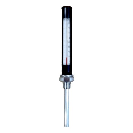 Ipari kis egyenes fémtokos hőmérő alumínium benyúlóval 0-160°C 10mm