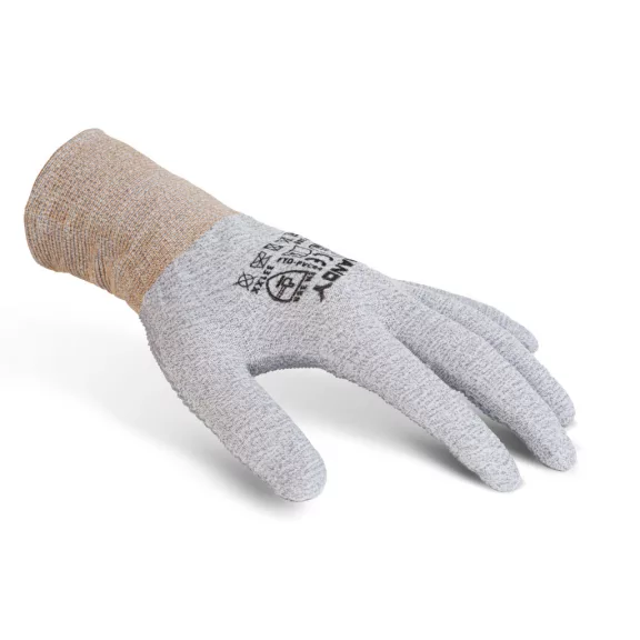 Csúszásmentes poliészter–spandex védőkesztyű - "L" - rugalmas, vékony, légáteresztő - 1 pár Csúszásmentes poliészter–spandex védőkesztyű - "L" - rugalmas, vékony, légáteresztő - 1 pár
