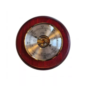   Barométer 3001 Mahagóni színű fa hátlapon.Teljes méret Ø 140 mm.Műszer Ø 95 mm..
