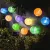 Szolár lampion fényfüzér - 10 db fehér lampion, hidegfehér LED - 2,5 m