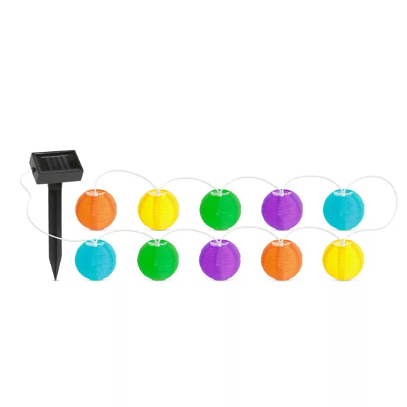 Szolár lampion fényfüzér - 10 db fehér lampion, hidegfehér LED - 2,5 m Szolár lampion fényfüzér - 10 db fehér lampion, hidegfehér LED - 2,5 m