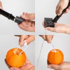 Szolár lampion fényfüzér - 10 db fehér lampion, hidegfehér LED - 2,5 m