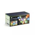 Szolár lampion fényfüzér - 10 db fehér lampion, hidegfehér LED - 2,5 m