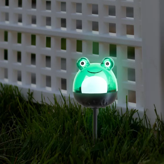 LED-es szolár lámpa - béka - hidegfehér - zöld - 150 x 50 x 50 mm LED-es szolár lámpa - béka - hidegfehér - zöld - 150 x 50 x 50 mm