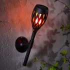 LED-es szolár lámpa - leszúrható / fali / szabadonálló - lángeffekt - 12 sárga LED - 90 x 410 mm