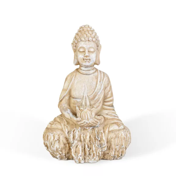 Szolár Buddha gyertyával - 1 melegfehér LED - 12,5 x 8,5 x 19 cm Szolár Buddha gyertyával - 1 melegfehér LED - 12,5 x 8,5 x 19 cm