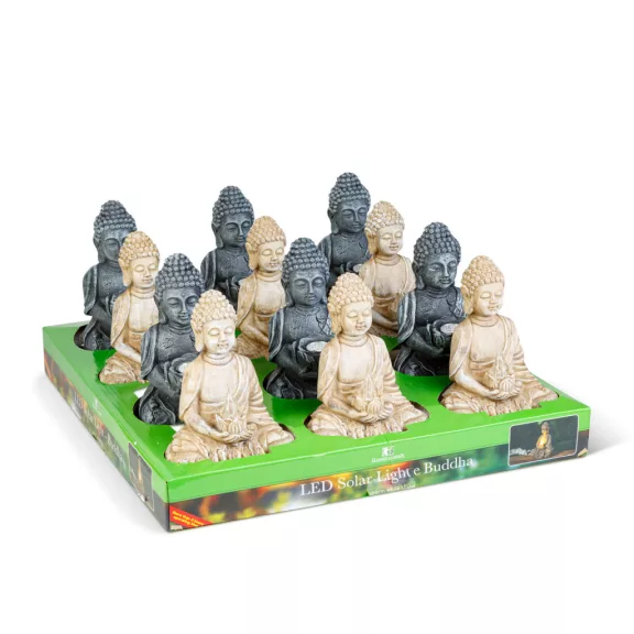 Szolár Buddha gyertyával - 1 melegfehér LED - 12,5 x 8,5 x 19 cm Szolár Buddha gyertyával - 1 melegfehér LED - 12,5 x 8,5 x 19 cm