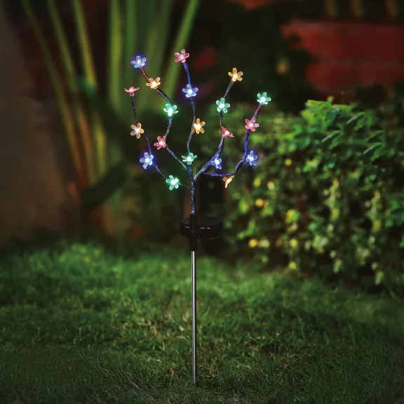 Leszúrható szolár virág - 20 színes LED - 65 cm Leszúrható szolár virág - 20 színes LED - 65 cm