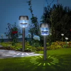 Leszúrható szolár lámpa - 1 fehér LED - 7,5 x 7,5 x 40 cm