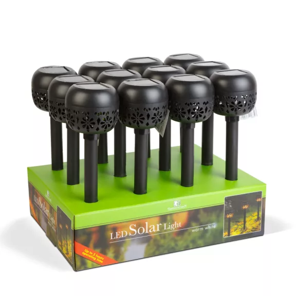 Leszúrható szolár lámpa - 1 melegfehér LED - 8 x 8 x 38 cm Leszúrható szolár lámpa - 1 melegfehér LED - 8 x 8 x 38 cm
