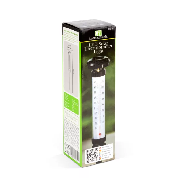 Szolár kerti hőmérő - hidegfehér LED - 6,3 x 44,5 cm Szolár kerti hőmérő - hidegfehér LED - 6,3 x 44,5 cm