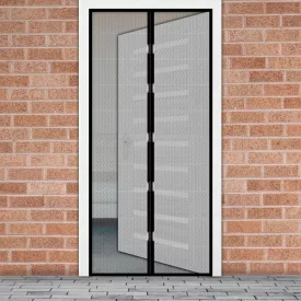   Szúnyogháló függöny ajtóra - mágneses - 100 x 210 cm - fekete