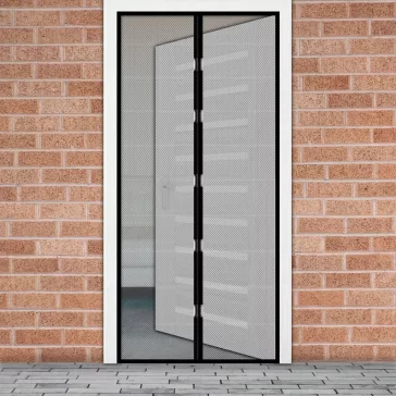   Szúnyogháló függöny ajtóra - mágneses - 100 x 210 cm - fekete
