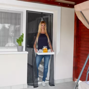   Szúnyogháló függöny ajtóra - mágneses - 100 x 210 cm - fekete