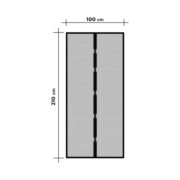 Szúnyogháló függöny ajtóra - mágneses - 100 x 210 cm - fekete