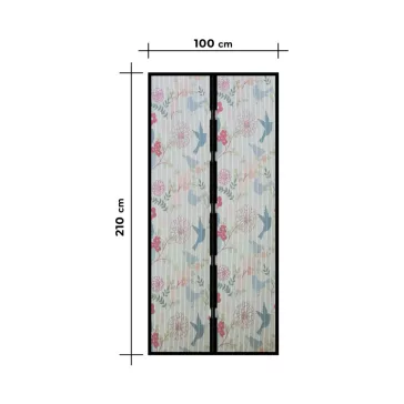   Szúnyogháló függöny ajtóra - mágneses - 100 x 210 cm - madár mintás