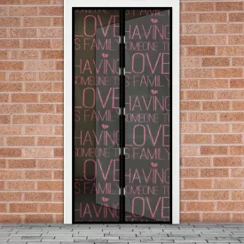   Szúnyogháló függöny ajtóra - mágneses - 100 x 210 cm - "Love"