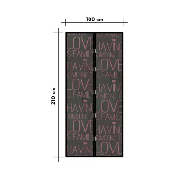   Szúnyogháló függöny ajtóra - mágneses - 100 x 210 cm - "Love"
