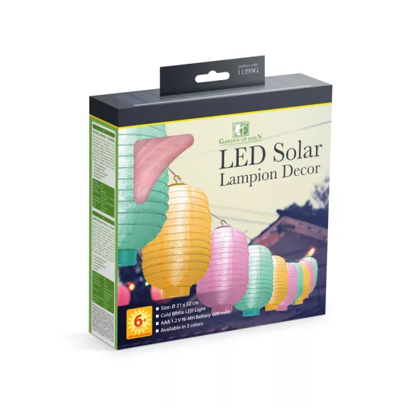 Szolár lampion - 3 színben - hidegfehér LED - 21 cm Szolár lampion - 3 színben - hidegfehér LED - 21 cm
