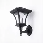 LED-es szolár lámpa - fali - 21 x 21 cm - 8 LED - fekete - melegfehér