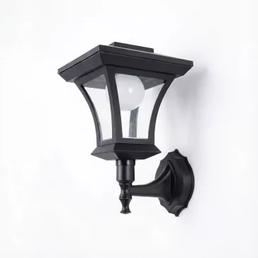   LED-es szolár lámpa - fali - 21 x 21 cm - 8 LED - fekete - melegfehér