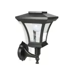 LED-es szolár lámpa - fali - 21 x 21 cm - 8 LED - fekete - melegfehér
