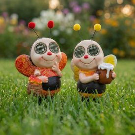   Szolár állatfigura - méhecske - mozgó szemekkel - 112 x SMD LED - 22 cm - 2 féle